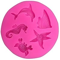 Ouken Cotowin hippocampus starfish silicone mold chocolate fondant cake decoration Kitchen soap Tools