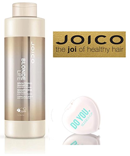 Joico BLONDE LIFE Brightening Shampoo (with Sleek Compact Mirror) (33.8 oz / 1000ml - large liter size)