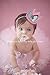 Maticr Sparkled First 1st Birthday Crown Baby Girl Princess Headband Party Supplies for Cake Smash (Silver & Pink)