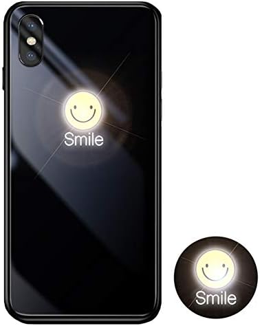 JZWDMD Glowing Case for iPhone X/XS, iPhone XR Cases Glowing logo in Dark Case Illuminate Cover Tempered Glass Back Cover Protective Case,A,iPhoneX/XS