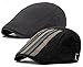 Qunson 2 Pack Men's Adjustable Flat Cap Ivy Gatsby Newsboy Hat