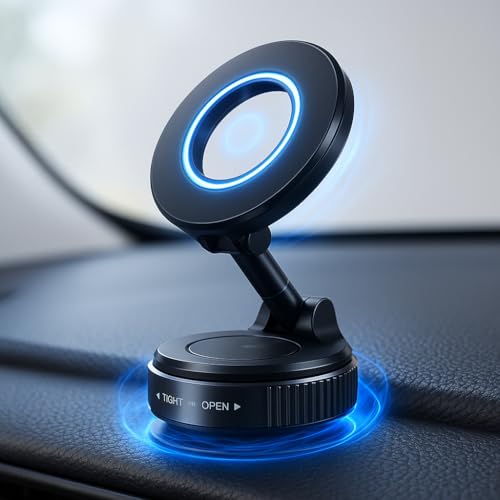 Kandonex Magnetische Handyhalterung Auto 360° Saugnapfhalter Für Armaturenbrett Und Scheibe Kfz Halter Car Phone Holder Für Iphone 17 Pro Max Und Iphone 17 Magsafe Ring Kompatibel Im Pkw Schwarz Zf71