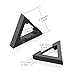 Flongo Men's Women Punk Black Stainless Steel Triangle Shape Design Hoop Earrings
