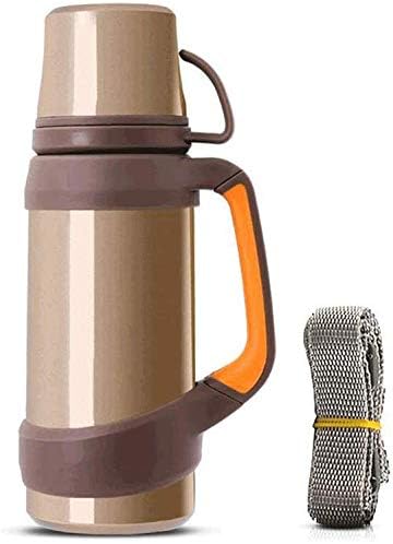 Amazacer サーモスステンレス鋼の断熱ポット男性と女性の屋外スポーツウォーターボトル水カップ家庭用魔法瓶千ミリリットル大容量カートラベルマグ カラー ブラウン Color Brown Mediasfera Rs