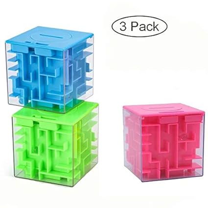 Marstoy Money Maze Puzzle Box Money Holder Puzzle Gift Box For Kids And Adults Unique Way To Give Gifts On Birthday Christmas 3 Pack - 