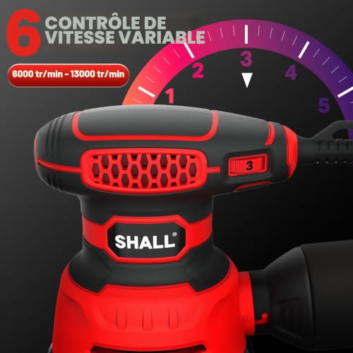 SHALL 350W Eccentric Sanders, with 30 sanding sheets, 125 mm hand tool, dust suction function, suitable for sanding, polishing and woodworking.
