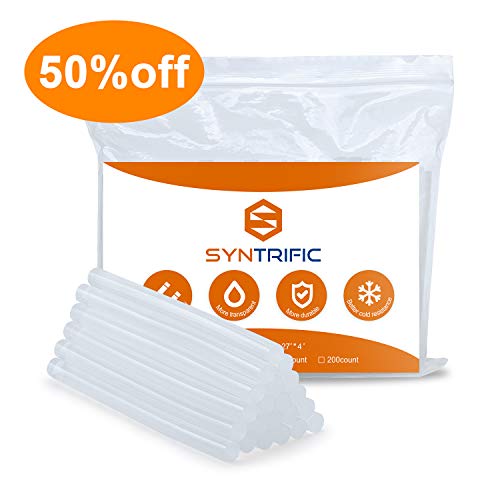 75 Count Hot Glue Sticks Clear Full Size 4" Length x 0.28" Diameter Compatible with Full Size Industrial Glue Guns No Ordor,Good Adhesion,Few Bubble,Quickly Melting Meeting Your DIY Needs