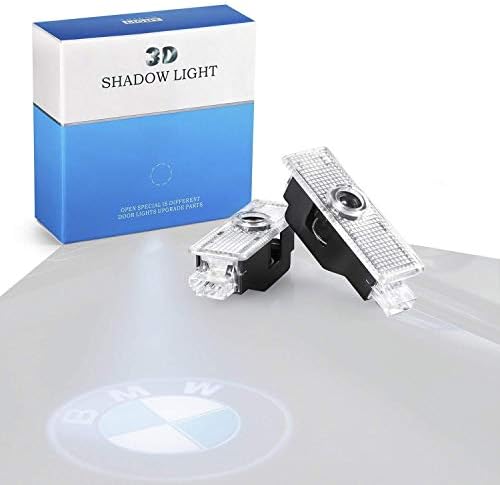 HD Projector Easy Installation Car Door LED Lighting Entry Laser Ghost Shadow Projector Welcome Lamp Logo Light 2 Pcs (BMW Logo)