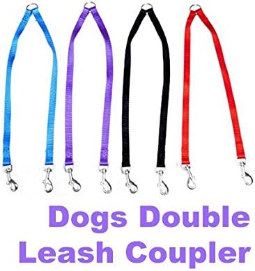 Twin Lead Duplex Double Dog Coupler 2 Way Two Pet Dogs Walking Leash Safety
