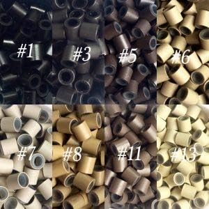 Silicone Copper Tubes 500/1000 pcs (3.4mm (500 pcs), 11 light brown)