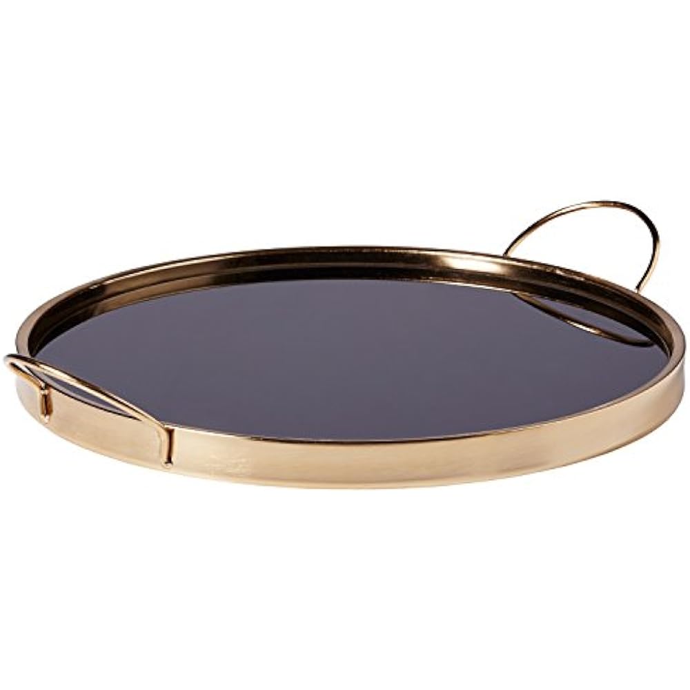 Decorative Trays Rivet Contemporary Round Metal Serving