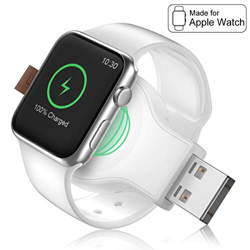 Wireless Charger for Apple iWatch Charger,MQOUNY Magnetic Wireless Portable Apple Watch Charger Dock Compatible for Apple Watch Series 1 2 3 4 5 44mm 40mm 42mm 38mm (White)