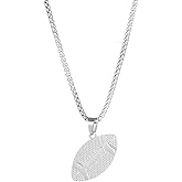 RFTWXHPN Football Pendant Rugby Ball Necklace Footballs Necklaces Football Coach Team Gifts for Women Men Foot Ball Necklace for Son Silver Rugby Necklaces
