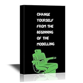 Hair Style Canvas Wall Art - Barbershop Concept - Gallery Wrap Barber Shop Wall Decoration | Ready to Hang - 12x18 inches