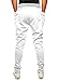 HEMOON Men's Jogging Pants Tracksuit Training Running Trousers White L