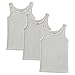 Amoureux Girls Cami Undershirts- Tagless Cotton Tank Tops-Ivory Pointelle, 3 Pk