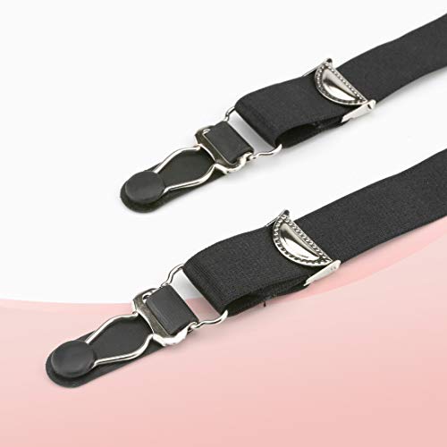 Slocyclub Women Lace Garter Belt with 6 Straps Metal Clip Suspender for Stockings/Lingerie(Black,XL)