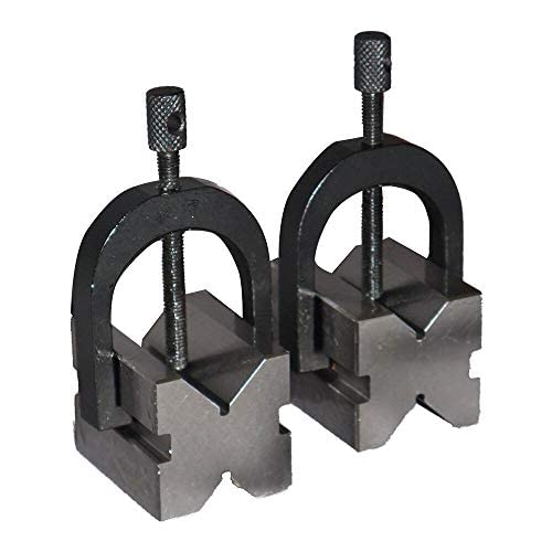 Precision Engineers Steel VEE Blocks Clamp Set - V Block Matched Pair 1. 5/8 x 1. 1/4 x 1. 1/4 32x32x40 mm KAF