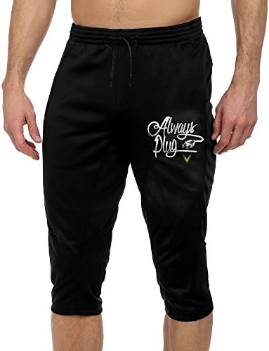 Crazy Pant Always Plug With Maverick Sign Ya Yeet Men's Casual Drawstring Woven Jersey Banded Knee Capri Pant
