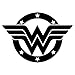 Wonder Woman Circle Stars Vinyl Decal Sticker | Cars Trucks Vans Walls Laptops Cups | Black | 5.5 X 3.9 inches | KCD1505