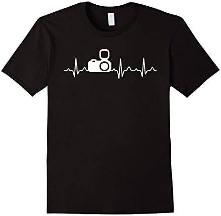 Men's PHOTOGRAPHER T Shirt - Photographer Camera Heartbeat T-Shirt XL Black