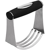 Hi-Luck Pastry Cutter Stainless Steel - Professional Baking Dough Blender with Blades &amp; Soft Rubber Grip