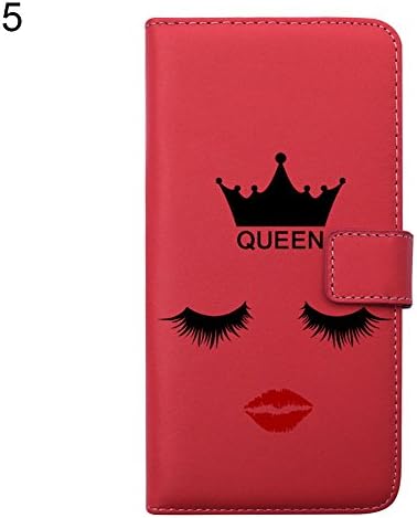 EUNOMIA Queen Crown Wallet PU Leather Flip With Card Holder Stand Shockproof Phone Case Cover - Red for iPhone 6 Plus/6S Plus