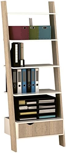 CRIBEL Nature Libreria, Legno, Bianco/Rovere Naturale, 65x45x176.4 cm