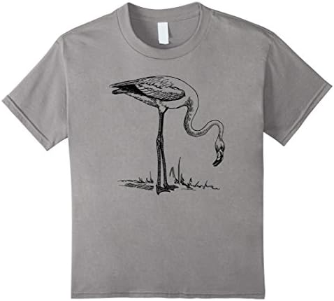 Kids Flamingo Art T-shirt Men Women Kids Boys Girls Youth Child 6 Slate