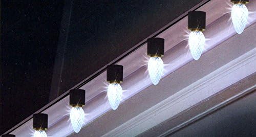 By BriteStar Set of 15 LED Light Show C9 Crystal White Christmas Lights - Green Wire