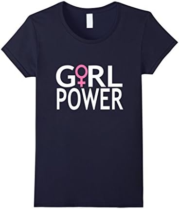 Women's Girl Power T-Shirt Girl Power Symbol T-Shirt Women shirt Small Navy
