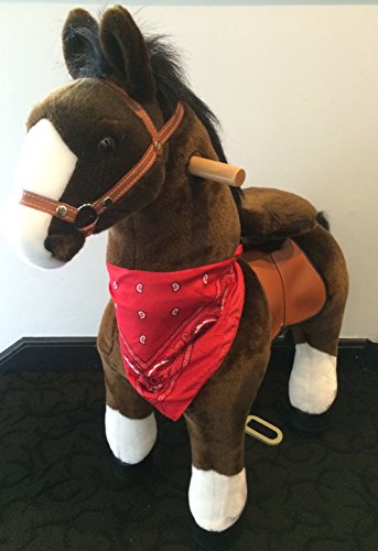 Smart Gear Pony Cycle Brown Horse Ride-On Toy with Bonus Wearable Bandana: World's First Simulated Riding Toy (For Kids Age 4-9 Years), Ponycycle ride on Medium