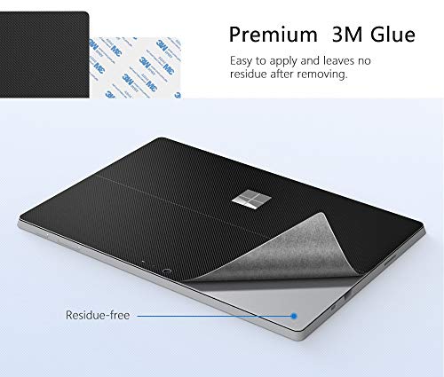 Dadanism Skin Sticker Cover Decals Fits Microsoft Surface Pro 7/ Pro 6/ Pro 5/ Pro 4/ Pro LTE, PU Back Skin Sticker Paster Anti-Scratch Body Decal Protective Laptop Skin Cover Protector - Black - Image 6