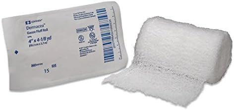 10 Rolls Dermacea Fluff Gauze Rolls Sterile 6ply 4"x4.1Yds By Covidien -Kendall