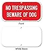No Trespassing Sign, Beware of Dog Sign, 6x12 Inches, Rust Free .040 Aluminum, Fade Resistant, Made in USA