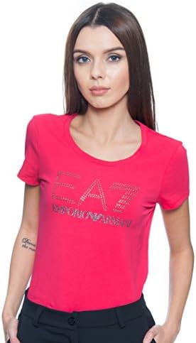 Emporio Armani Pink T-shirt With Stones And Logo Size Small