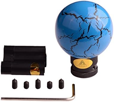 AZQKJ Blue Thurder Ball Style Gear Stick Shift Knob Shifter Lever Fit for Most Manual Transmission and Automatic Vehicles Without Lock Button
