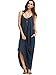 Verdusa Women's Bohemian Backless Spaghetti Strap Loose Maxi Beach Dress Navy M
