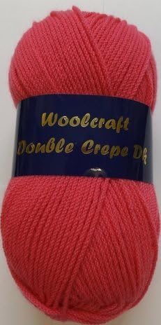 Woolcraft Double Crepe, Wool/ Yarn, DK 100g , 12 Colours (Lipstick (Pink))