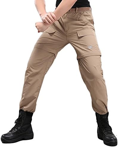 Men's Quick-Dry Convertible Pants Tactical Cargo Work EDC Zip-Off Short Trousers