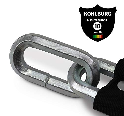 KOHLBURG massives Kettenschloss 120cm lang & 12mm stark mit höchster Sicherheitsklasse 10/10 - Schloss für Motorrad… – Bild 3