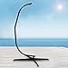 F2C 380LBS Hammock C Stand Solid Steel Construction Hammock C Solid Steel Stand New (Black,Steel)