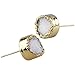 SUNYIK White Quartz Druzy Stud Earrings