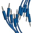 Starving Students Music Supplies - Luigi's Modular Spaghetti Eurorack Patch Cables - Package of 5 Blue Cables (90cm)