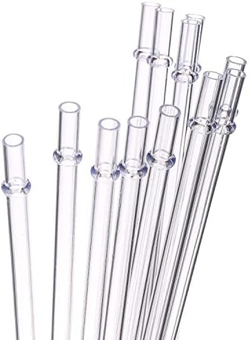 Dakoufish 6 Inch Clear Reusable Plastic Replacement Drinking Straws for Children Short Mini Mason Jar,Tumblers, Set of 12 Pcs Straws (6inch, Clear)