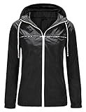 UUANG Women’s Lightweight Packable Rain Jacket Hooded Waterproof Windbreaker