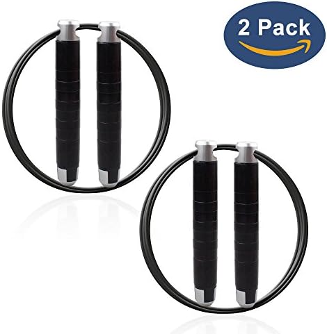 LOVK Jump Rope, 2PCS Speed Skip Rope Adjustable for Adults Kids Women Crossfit Skipping Training,Jumping Workout,Boxing,MMA,Fitness Exercise and Cardio