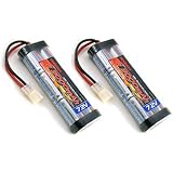 2 pcs 7.2V 3000mAh Flat NiMH High Power Battery Packs with Tamiya Connectors for RC Cars