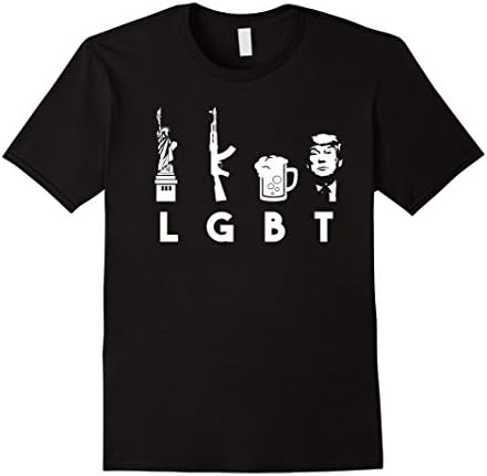 Men's Liberty Guns Beer Trump Funny Shirt Large Black