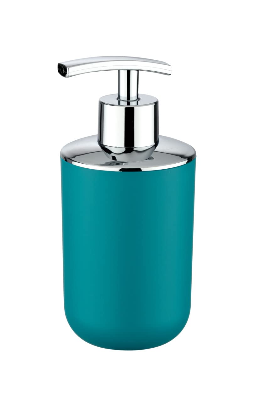 WENKO 21224100 Soap dispenser Brasil Petrol unbreakable, Plastic TPE, 7.3 x 16.5 x 9 cm, Petrol